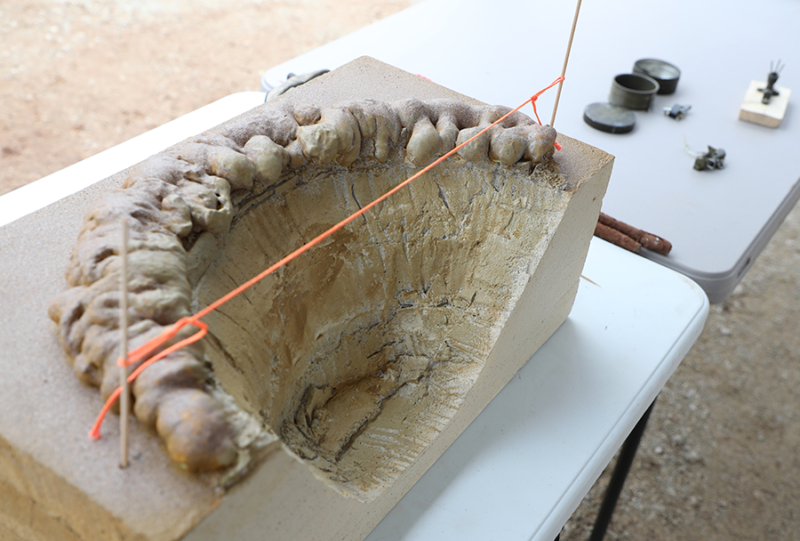 A diagram is used to measure blast craters at CENFEX
