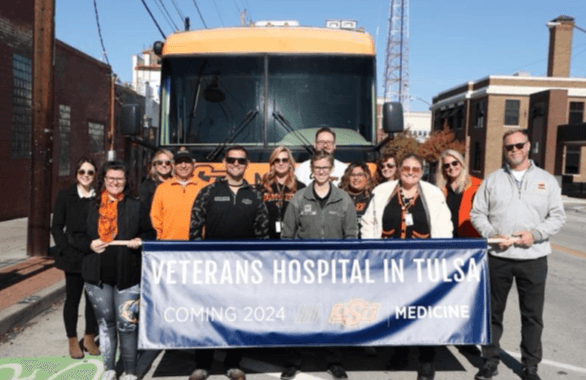 OSU Employees participating in the Veterans Day parade in Tulsa, Oklahoma